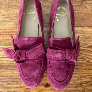 Etienne Aigner Pink Suede Loafers